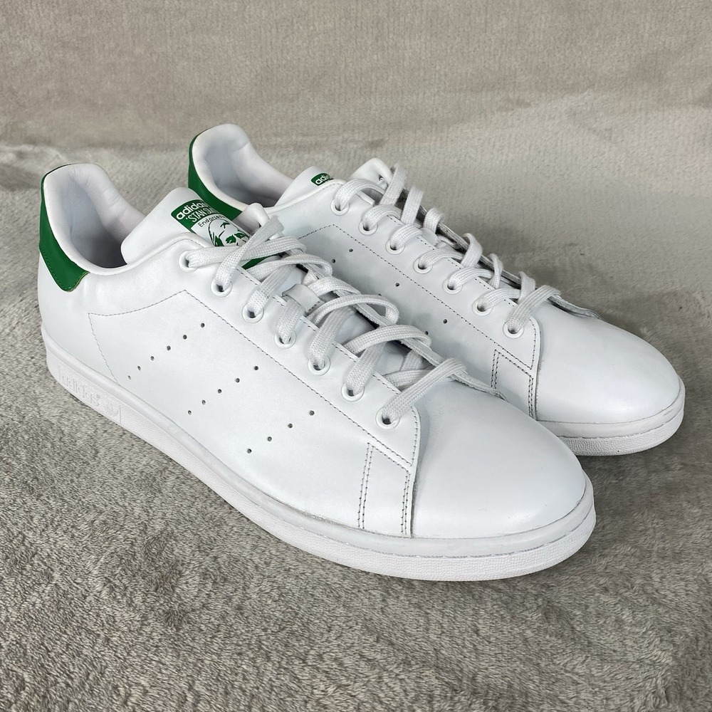 Adidas Stan Smith Mens Shoes Size 13 White Green Leather Tennis Pickleball NEW